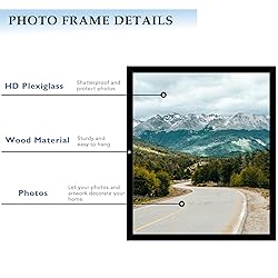 QOTIB Wood 18x22 Picture Frame Black for Wall