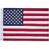 Frunke Small American Flag for Boat 12x18 Inch, Embroidered US Boat Flags for Outside Durable USA America Flag Banner with 2 Brass Grommets Decoration Long Lasting