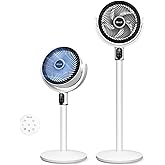 Levoit Standing Fan for Bedroom, 2-in-1 Pedestal &amp; Tabletop Oscillating Fan | 20dB Quiet, Floor Fan with 90&deg; Oscillation,1024 CFM Airflow, DC Motor, 5 Speeds, 12H Timer, Remote, for Home, Room, White