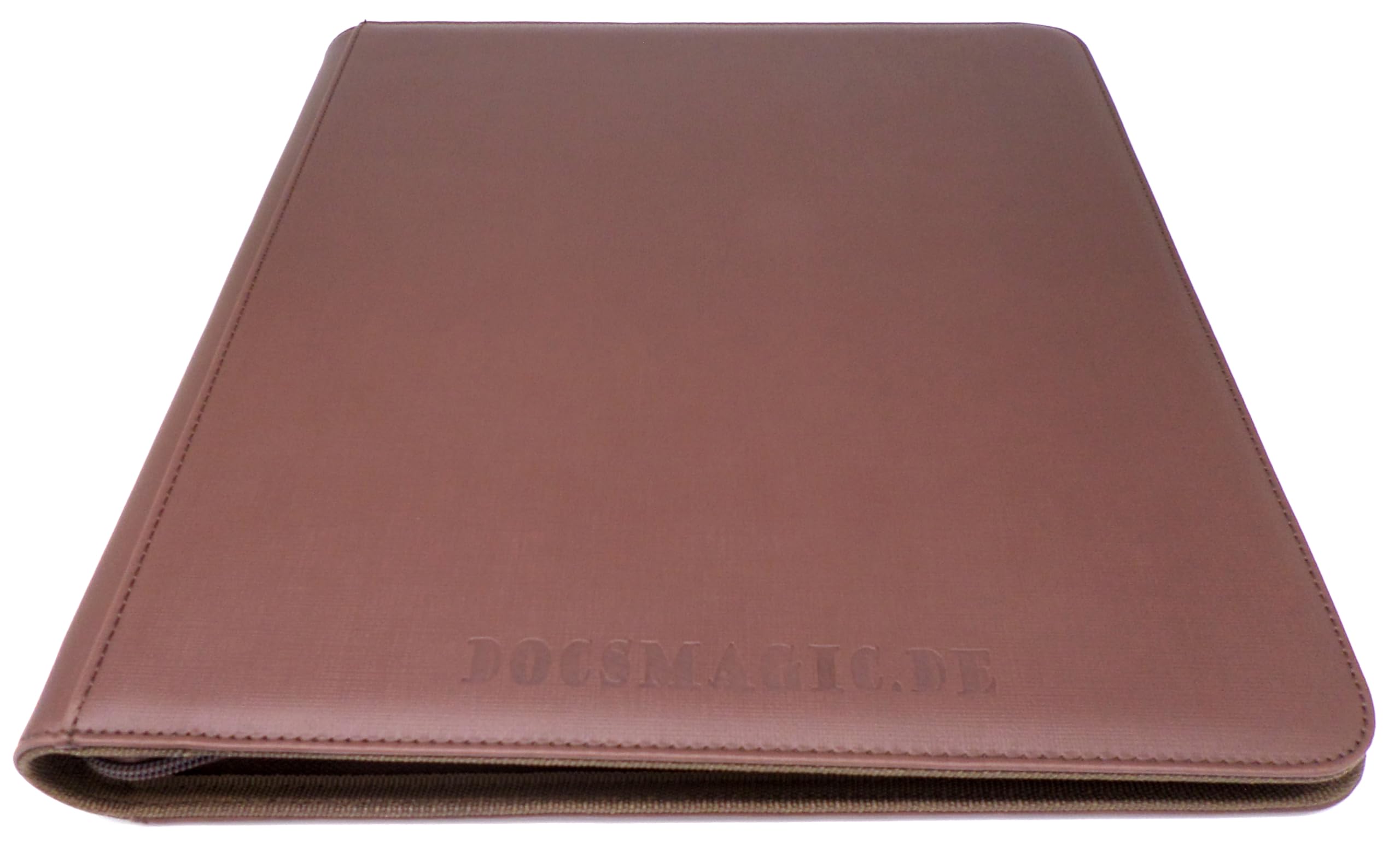 docsmagic.de Premium Pro-Player 12-Pocket Playset Zip-Album Brown - 480 Card Binder - MTG - PKM - YGO