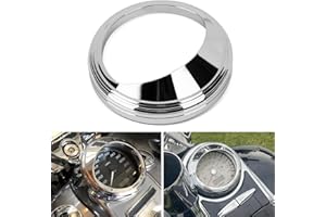 PSLER Motorcycle 5" Tank-Mounted Speedometer Gauge Bezel Cover Trim Ring with Visor Fits for most Road King Electra Glide Dyn