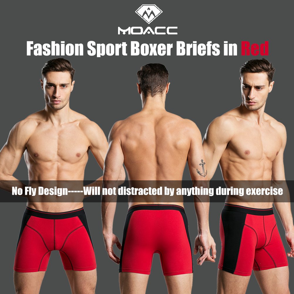 Mens Underwear Breathable Boxer Briefs 4 Pack Soft Cotton Shorts Underware Man No Ride-up Small(Tag Asian XL)