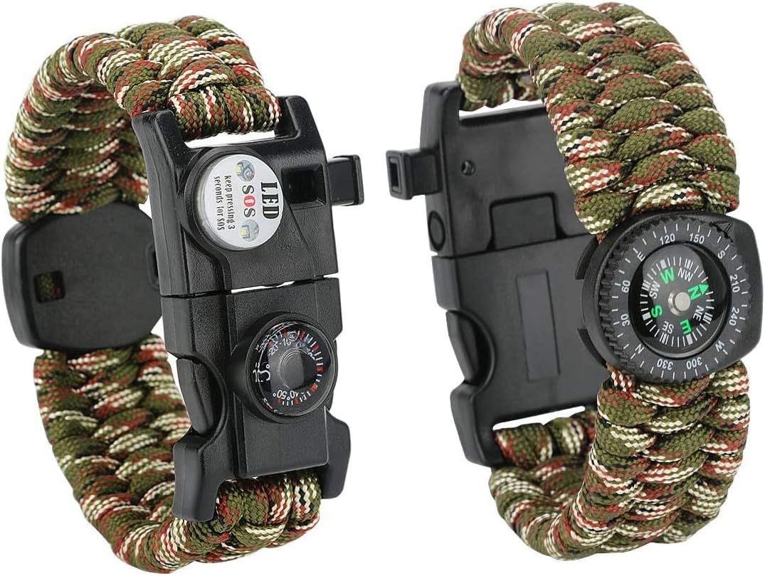 130DB Alarm for Hiking Camping Welltop Paracord Survival Bracelet Knife