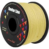 emma kites 100% Kevlar Braided String Utility Cord 100Lb ~ 1700Lb Abrasion Flame Resistant, Tactical Survival Fishing Assist Cord Model Rocket Paracord Trip Line Camping Cordage
