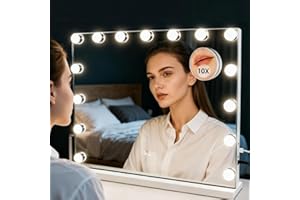 BEAUTYPEAK Vanity Mirror with Lights, 23"x18" Inch Hollywood Lighted Makeup Mirror, Smart Touch Control & Dimmable LED Bulbs 