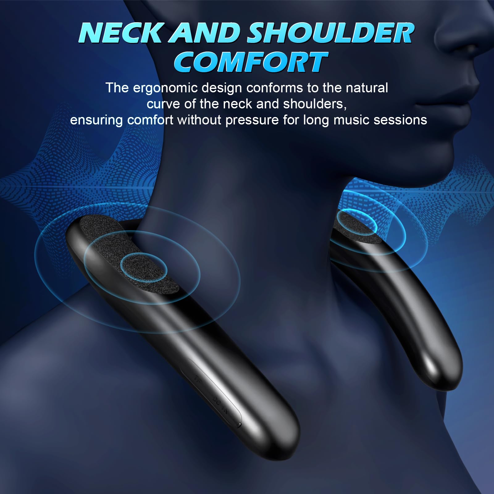 Smalody Wireless Nackenlautsprecher,Bluetooth Lautsprecher Tragbarer,Verfügt über eine Freisprechfunktion für Anrufe,Geeignet für Zuhause, Outdoor, Sport und Reisen 3