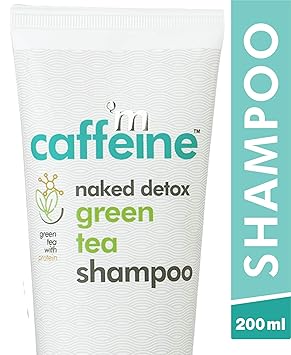 mCaffeine Naked Detox Green Tea Shampoo | Protein, Vitamin E | Hair Fall Control | All Hair | SLS & Paraben Free | 200 ml