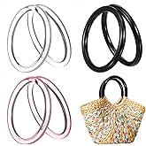 Classicseali 6pcs Bag Handles, Round Purse Handles, 4-Inch Decorative Plastic Smooth Purse Handle for Crochet Bags, Handmade Beach Bags, Totes, and Purses Handle, 3 Colors