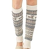 Women Leg Warmers Wool Blended for Winter, Bohemian Knee High Socks Festive Look Ankle Warmers Boot Cuffs by Daisy&Dino