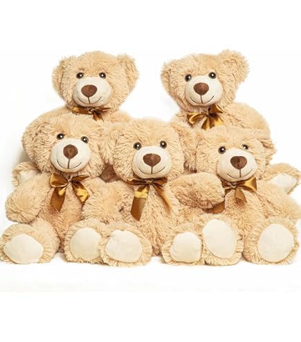 Amazon.com: Quaakssi Teddy Bears Bulk 5 Packs 13.5 Inches Small