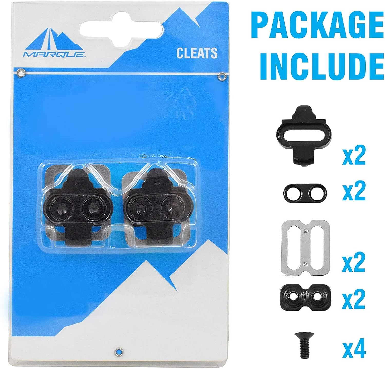  | Marque Bike Cleats Compatible with Shimano SPD - Cleat Set for Indoor Cycling, Outdoor Road Cycling, Mountain Biking, Designed for Women and Men Spinning Clipless Cycle Shoe Black | Cycling