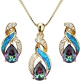 Hermosa Jewelry Sets Australian Created Opal Necklace Earrings Mother's Day Gifts Jewelry for Mom