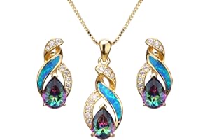 Hermosa Jewelry Sets Australian Created Opal Necklace Earrings Mother's Day Gifts Jewelry for Mom