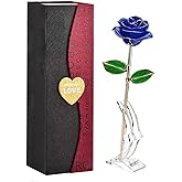 MNIEYU Gold Rose 24K Plated Gold Dipped Rose, Forever Preserved Long Stem Rose Flowers with Stand,Romantic Gift for Valentine's and Mothers Day, Anniversary, Birthday,Gifts for Her,Wife,Girlfriend