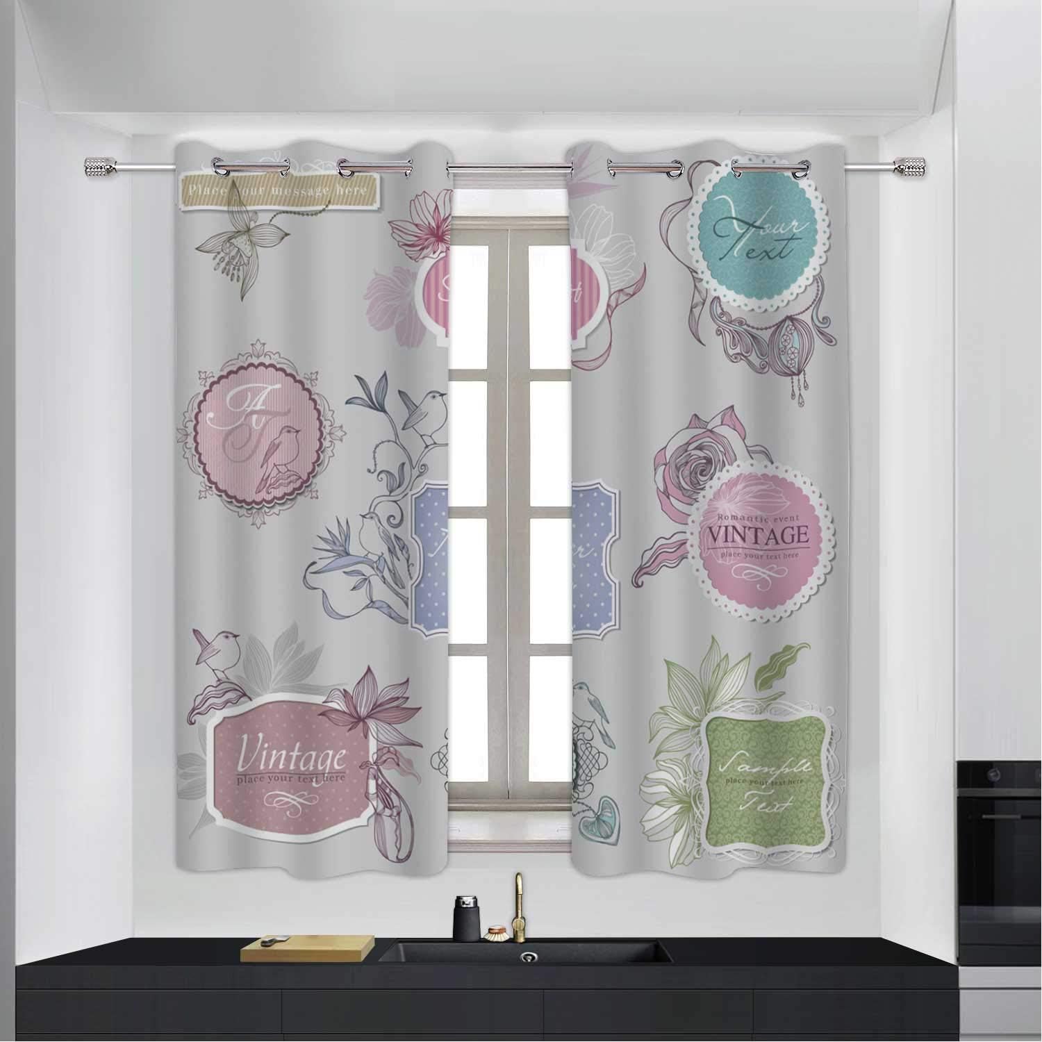Amazon Com Centh Vintage Border Set Birds Privacy Half Window