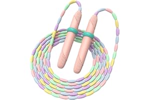 Beaded Jump Rope 1 Pack/2 Pack, ACEONE Segmented Skipping Rope for Kids Adults, Adjustable Tangle-Free Toddler Jumping Rope for Fitness Exercise Training