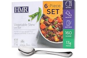 HMR Entrees Meals 6-Pack Vegetable Stew with Beef | Low Calorie Microwave Meals for Weight Loss | Ready to Eat Dinner | Premade Shelf-Stable Ready in 60 Seconds