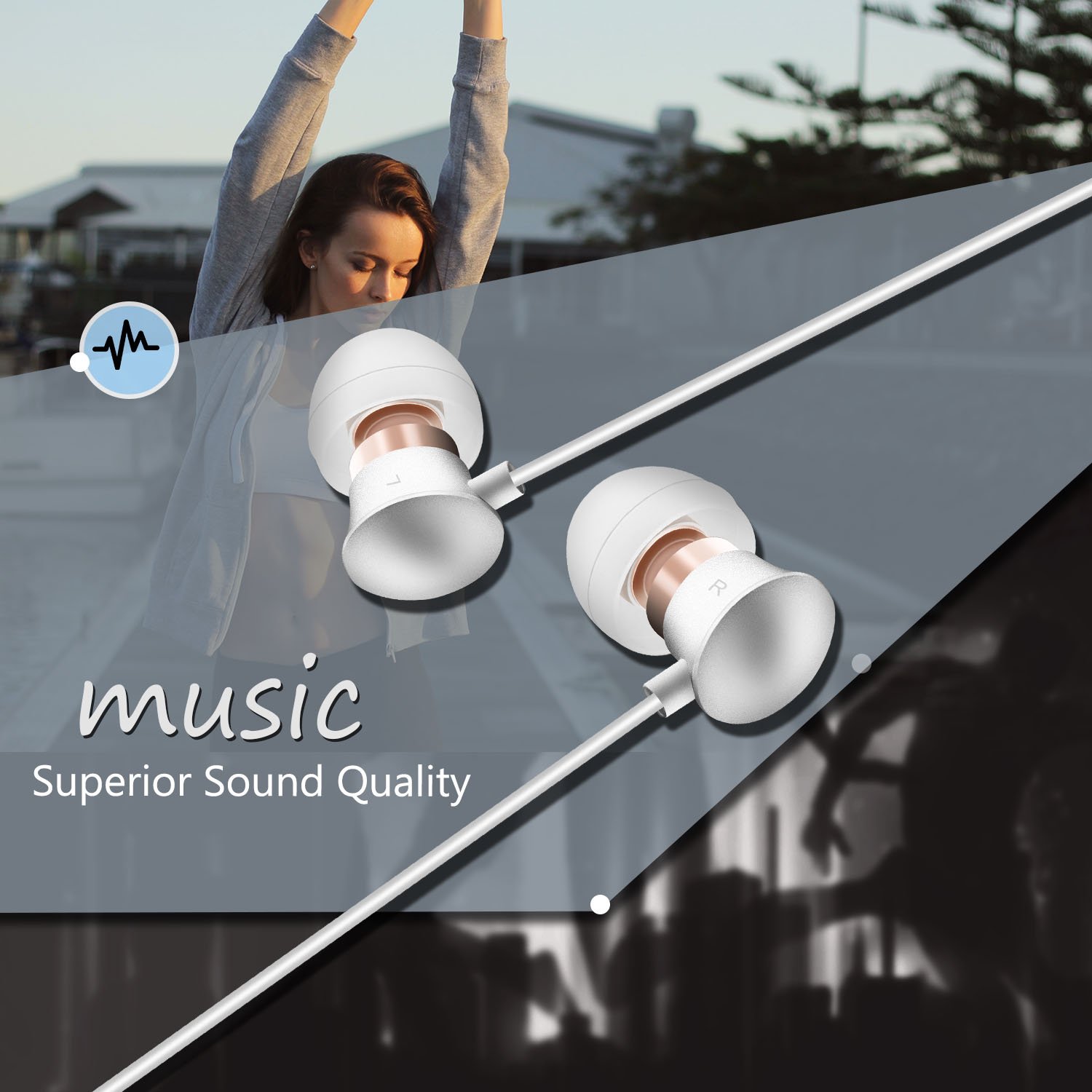 Simptech in-Ear Earbuds/Earphones Headphones with Microphone, Bass Stereo Noise Isolating,Remote Control,Alluminum Alloy,Compatible for iPhone and Samsung Phones