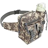 DOB SECHS Hiking Waist Bag with Detachable Water Bottle Holder and Adjustable Waist Belt Oxford Fanny Pack for Men Women Causal Belt Bag for Travel Outdoor Fishing Running Hiking Hunting,Camouflage-B