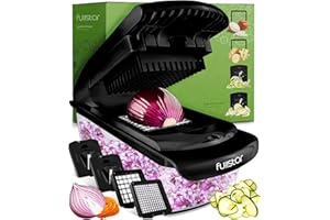 Fullstar Vegetable Chopper - Spiralizer Vegetable Slicer - Onion Chopper with Container - Pro Food Chopper - Slicer Dicer Cutter - (4 in 1, Black)