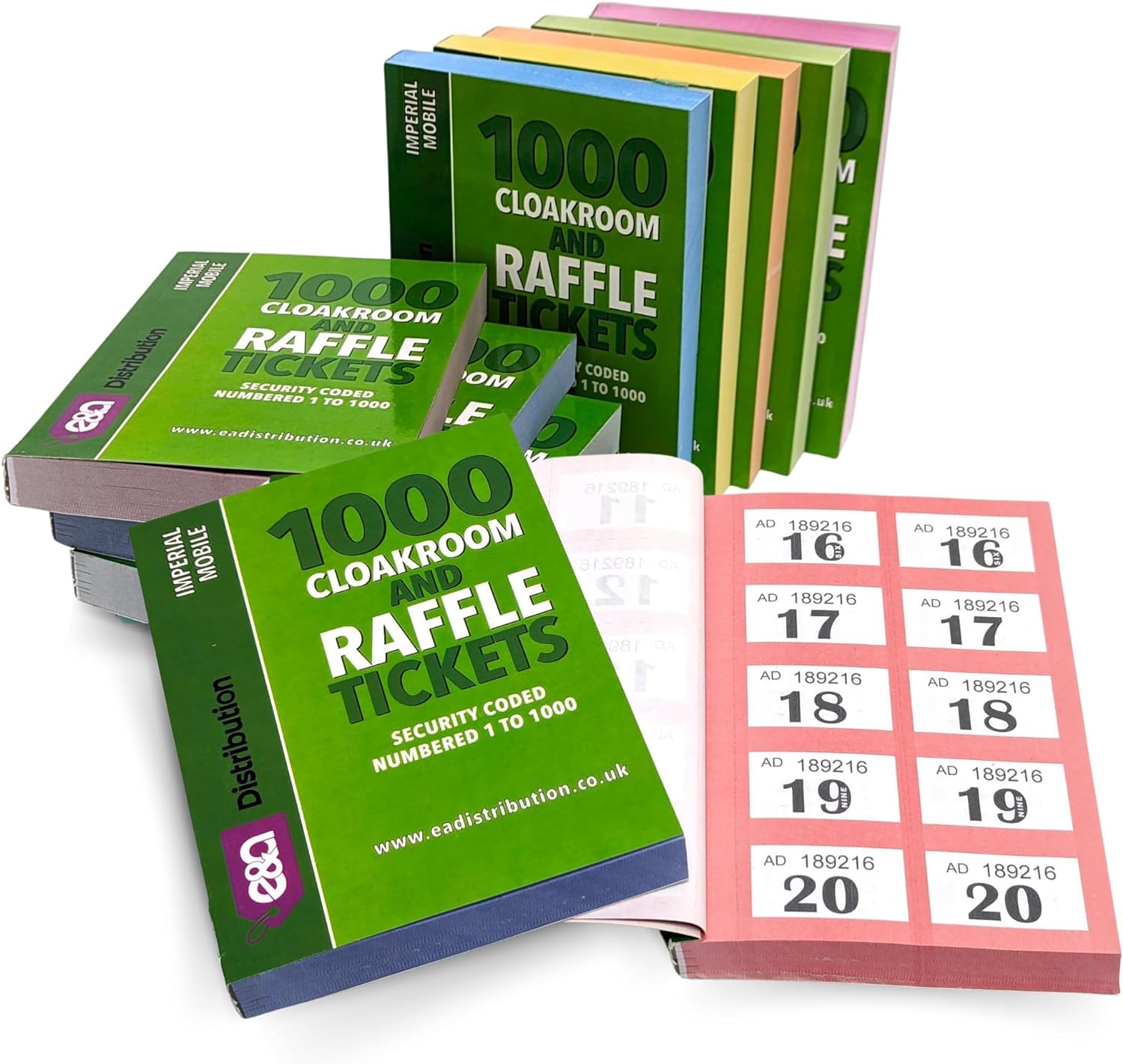 4 x Books of Cloakroom and Raffle Tickets - 1 -1000 Tombola Draw Numbered Charity Events Prize Draw Lucky Draw