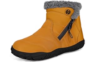Girls Boys Barefoot Boots Shoes Minimalist Winter Snow Boots Wide Width Waterproof Ankle Booties Cold Weather Outdoor Shoes w