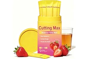 Cutting Mix Drink, 30pcs Cutting Mix Berberine Yerba Mate, Metabolic Wellness and Digestive Health-Strawberry Acai Flavor