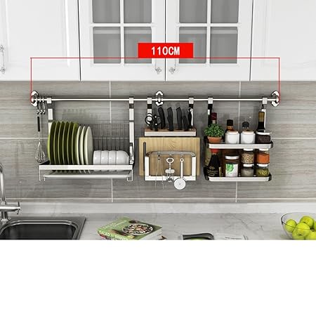 Lxsnail 304 Stainless Steel Kitchen Wall Hanging Racks Spices Pot