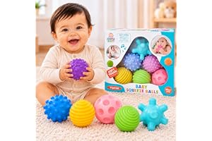 Kit Bolas Sensoriais para Bebê 6 Peças em Silicone – Brinquedo Educativo com Texturas, Coordenação Motora e Estímulo Sensorial - Mordedor Infantil