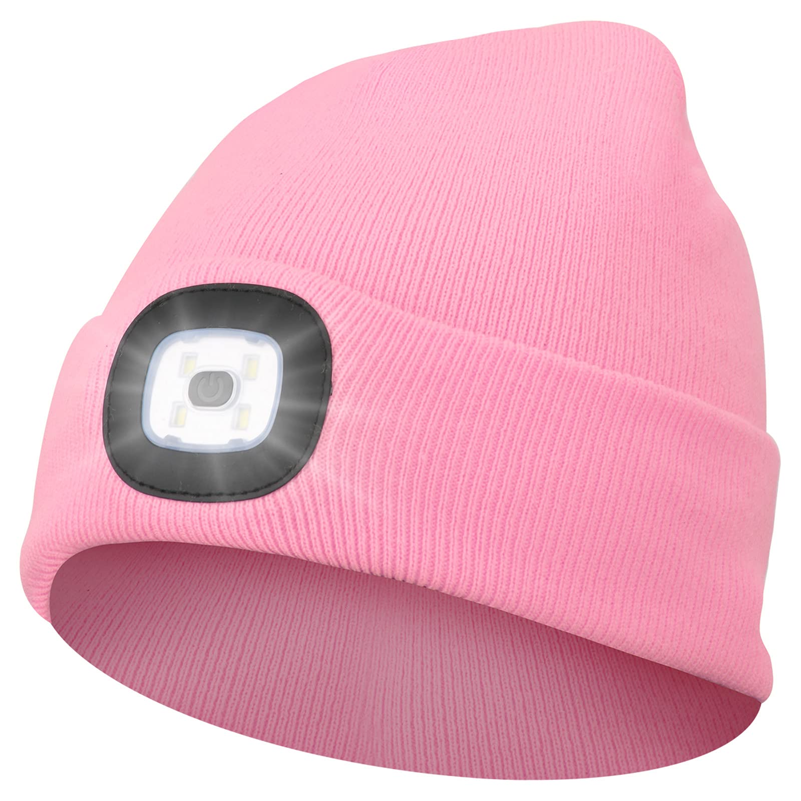 Abbicen Beanie Hat with Light Unisex Winter Headlight Hats LED USB Rechargeable Torch Cap Headlamp Flashlight Head Gift for Women Men