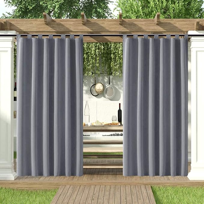 HGmart Outdoor Patio Curtains Waterproof Windproof, Tab Top