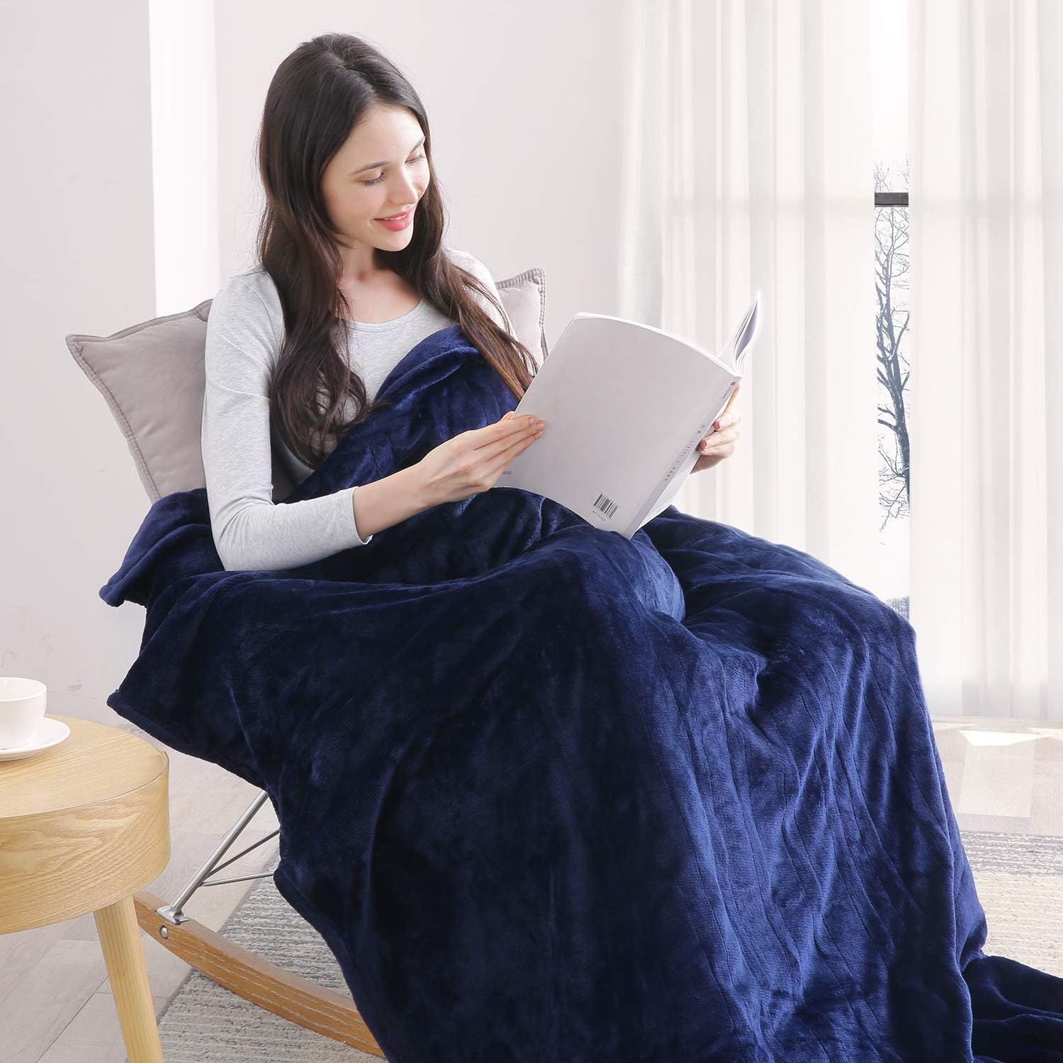 MaxKare Large Electric Heated Blanket Adjustable Timer 3 Heating Levels, 62" x 84"in Heated Throw Blanket Auto-Off Feature Machine-Washable Fabrics Full Body Comfort: Kitchen & Dining