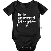 Meedkuqle Little Answered Prayer Bodysuit, Baby Pride Outfit, Gender Neutral Baby Clothes, Boys Girls Short Sleeve Outfits