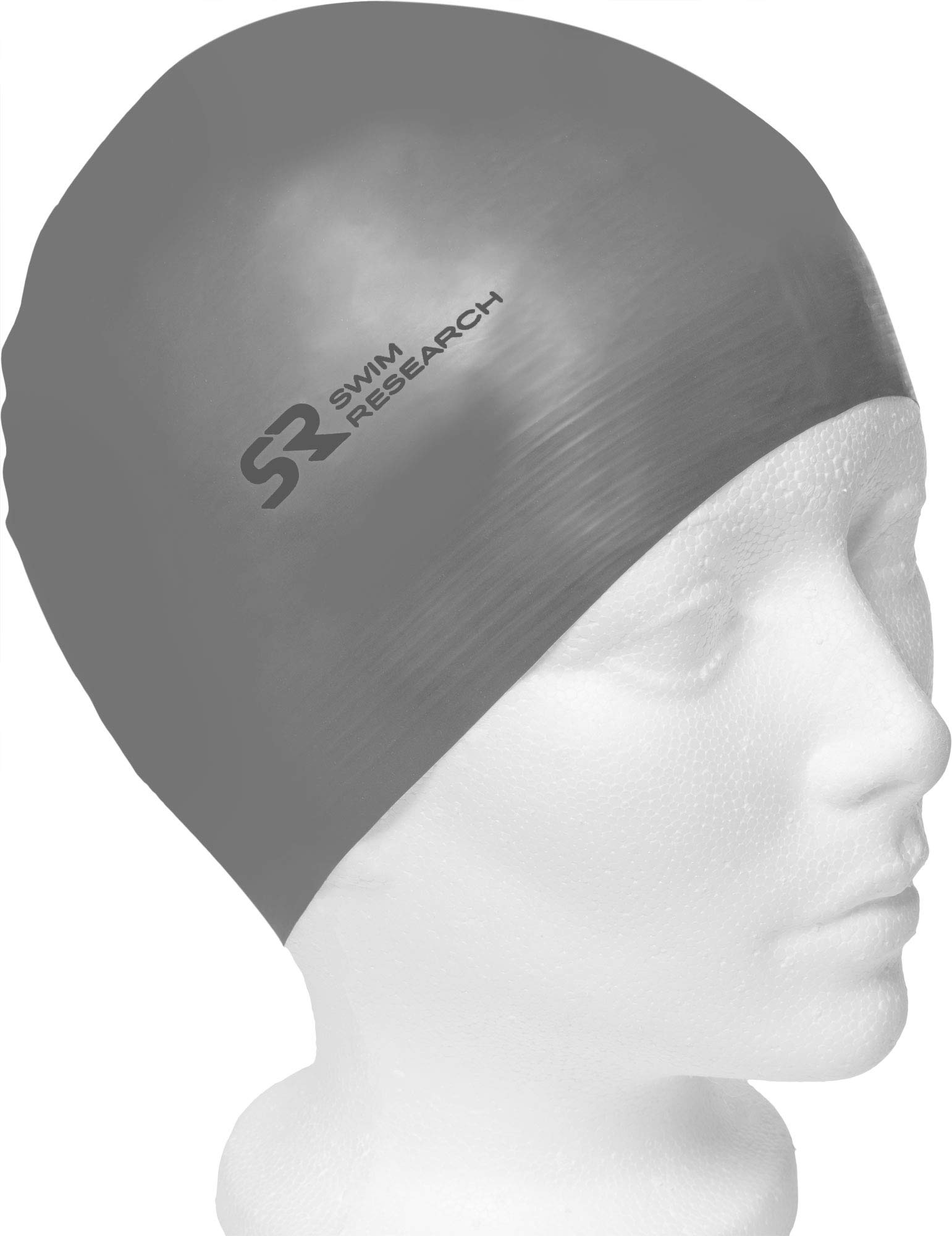 Swim Research Durable Solid Latex Swim Cap (Silver-3PK)