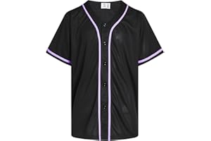 Pullonsy Black Custom Baseball Jersey for Men Full Button Mesh Embroidered Team Name & Numbers S-8XL