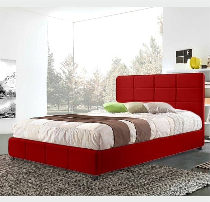 title=Gemma Sararreda- Letto Matrimoniale con Vano Contenitore Imbottito e Rivestito