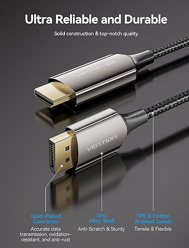 VENTION DisplayPort to HDMI 8K Cable (8K@60Hz, 4K@144Hz, 2K@165Hz