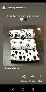 Baby Bliss Bamboo Muslin Squares 60x60cm Black White 3 Pack Sensory view 8