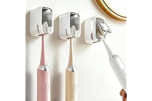 Toothbrush Holders for Bathroom - 3 Pack, Wall Mounted with Cover, Space-Saving Single Slot Toothbrush Holder for Shower, Fam