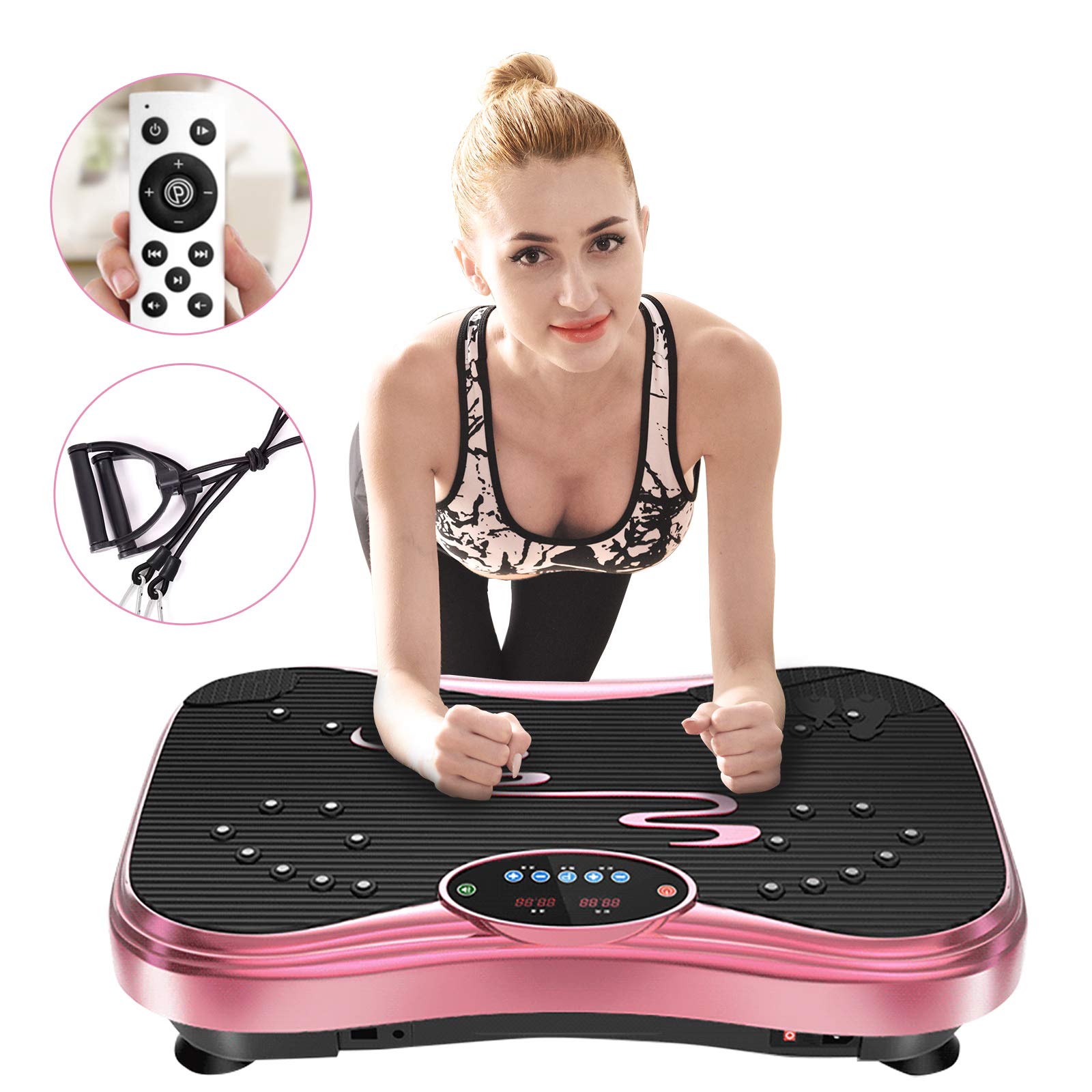 Photo 1 of NIMTO Vibration Plate Exercise Machine Whole Body Workout Vibration Fitness Platform for Home Fitness & Weight Loss + Remote + Loop Resistance Bands, 999 Levels