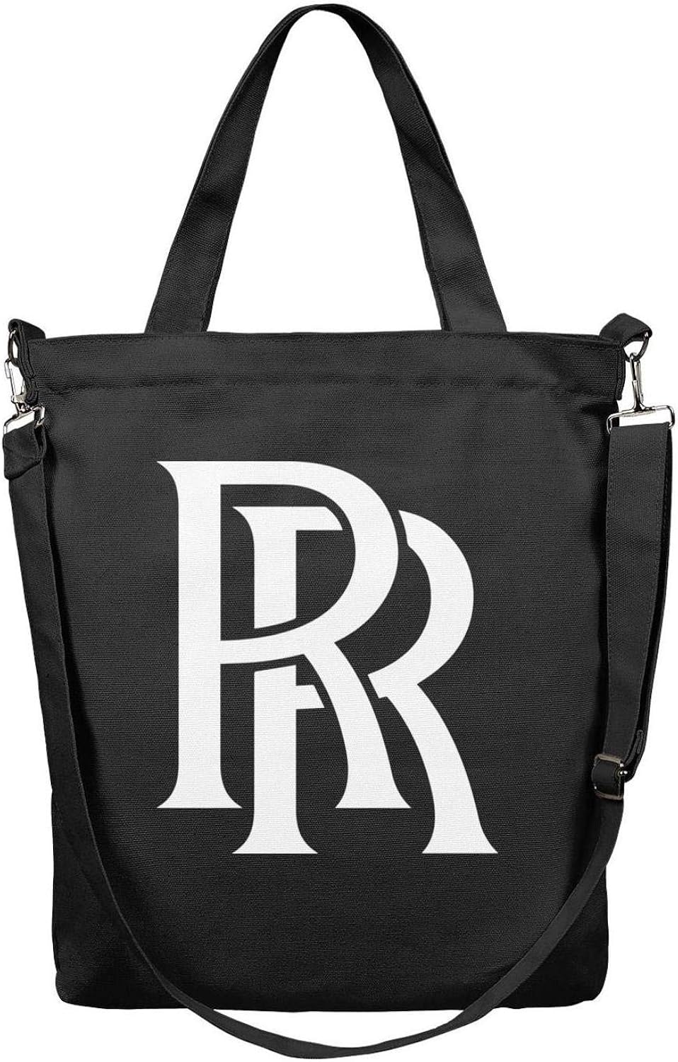 Black Reusable Spacious RollsRoyceLogo Grocery Bags Foldable Durable