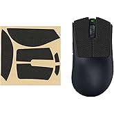 kwmobile Mouse Grip Tape Compatible with Razer DeathAdder V3 Pro Grip Tape - Non-Slip Faux Leather - Black