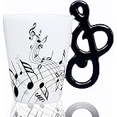 LanHong Music Mug Musical Notes Coffee Mug Gift for Musician - 13.5 oz Musical Cup Gifts for Music Lovers - Musical Coffee Mugs Birthday Christmas Gifts for Men Women
