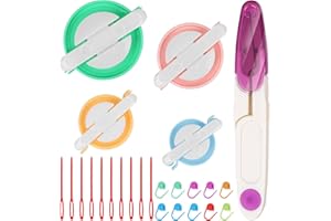 Zhaoyao Pompom Makers 4 Size Pom Poms Maker Tool Set DIY Fluff Ball Weaver for DIY Wool Yarn Knitting Craft Project with Cutter Scissors (with Accessories (10+10)