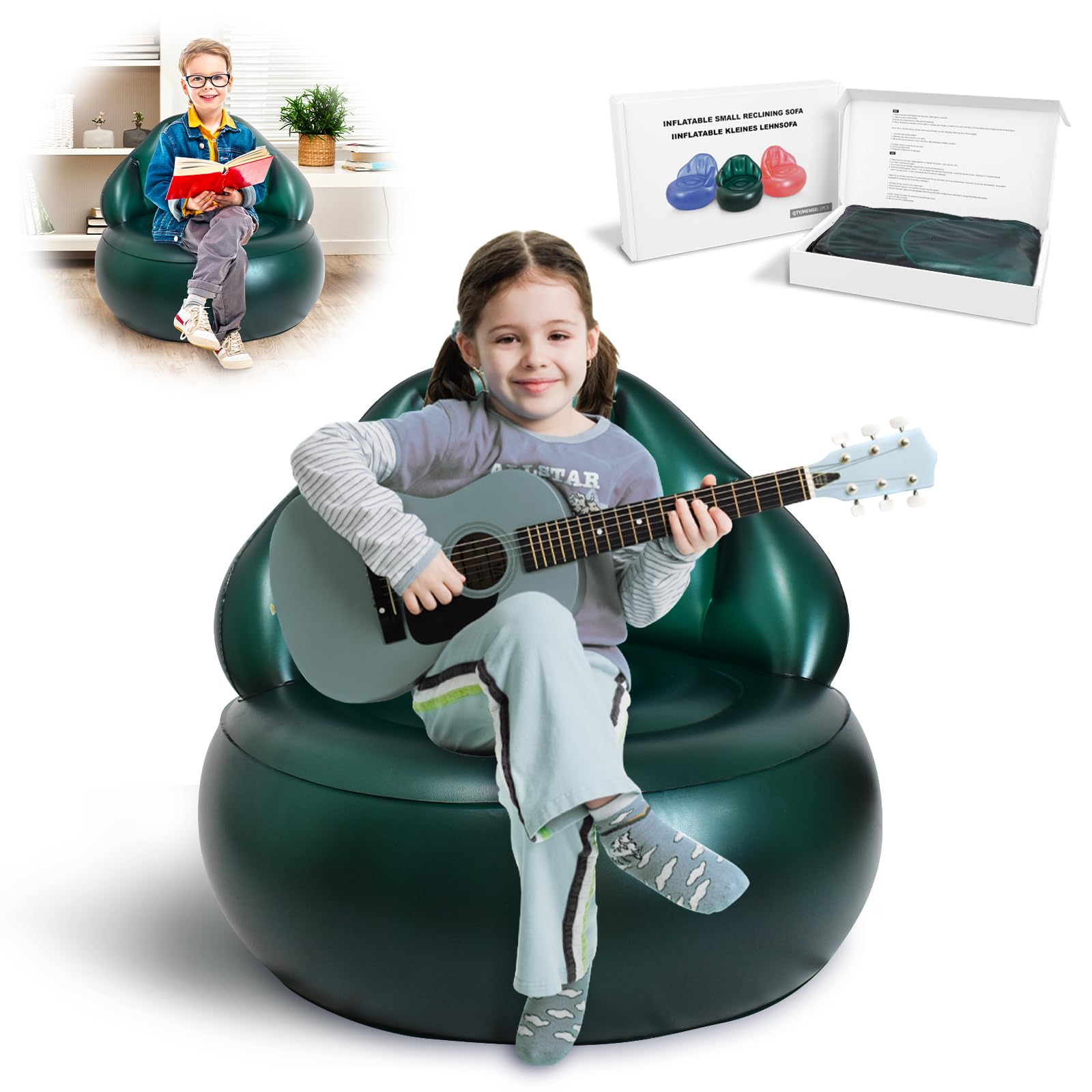 Photo 1 of Inflatoast Portable Inflatable Couch,Chair for Kids,Kids Chair,Chairs for Kids,Toddler Chair,Chair for Toddler,Bean Bag Chair,Blow Up Couch,Air Sofa,Inflatable Lounger,Outdoor, Room,Game