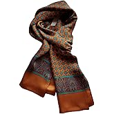 XUYUZUAU 100 Silk Scarf for Men Double Layer Fashion Neckerchief Office Casual Business Smooth All Seasons