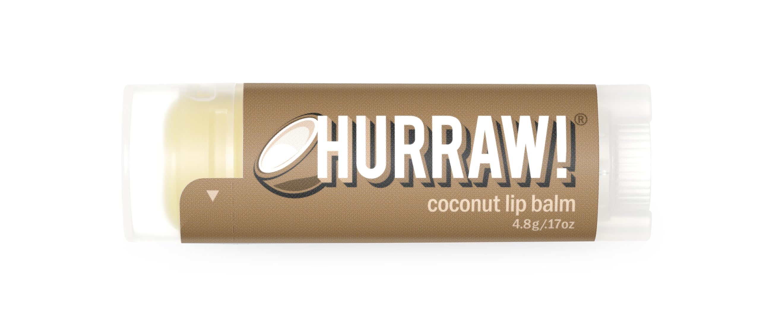 Hurraw! Coconut Lip Balm: Organic, Certified Vegan, Cruelty and Gluten Free. Non-GMO, 100% Natural Ingredients. Bee, Shea, Soy and Palm Free. Made in USA