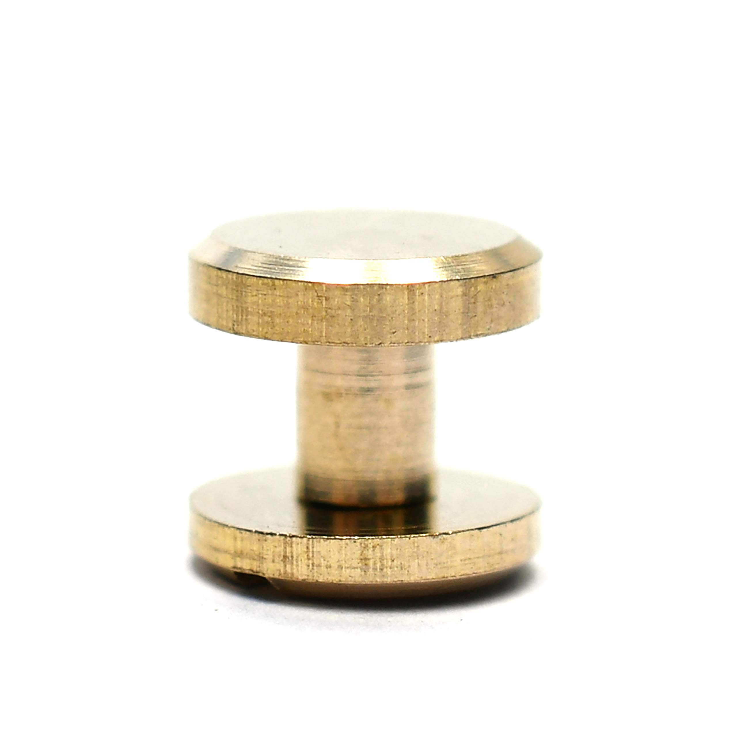 SILMEN Quality Flat Head/Concave Head Solid Brass Chicago Screw Rivets 10 pcs Decoration for Making/Repairing Belt, Leathercraft, DIY, Handcraft (5 mm)