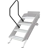 Lippert Solid Step Entry Assist Handrail, Accommodates Door Widths up to 36”, Easy Installation, Locking Pins for 5” Adjustme