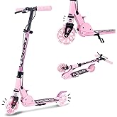 Aero Scooter for Kids 5-12 | Dynamic Lights, Hand Brake & Shock Absorption | Boys Girls 2 Wheels Kick Scooter | Foldable & Height Adjustable